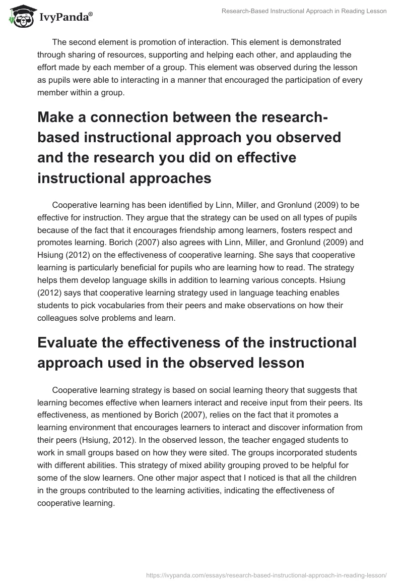 Research-Based Instructional Approach in Reading Lesson. Page 2