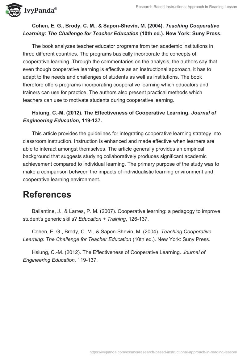 Research-Based Instructional Approach in Reading Lesson. Page 5