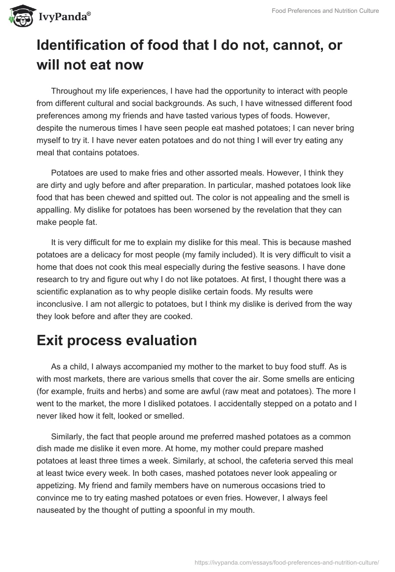 Food Preferences and Nutrition Culture. Page 3