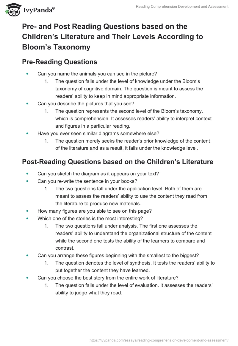 Reading Comprehension Development and Assessment. Page 4