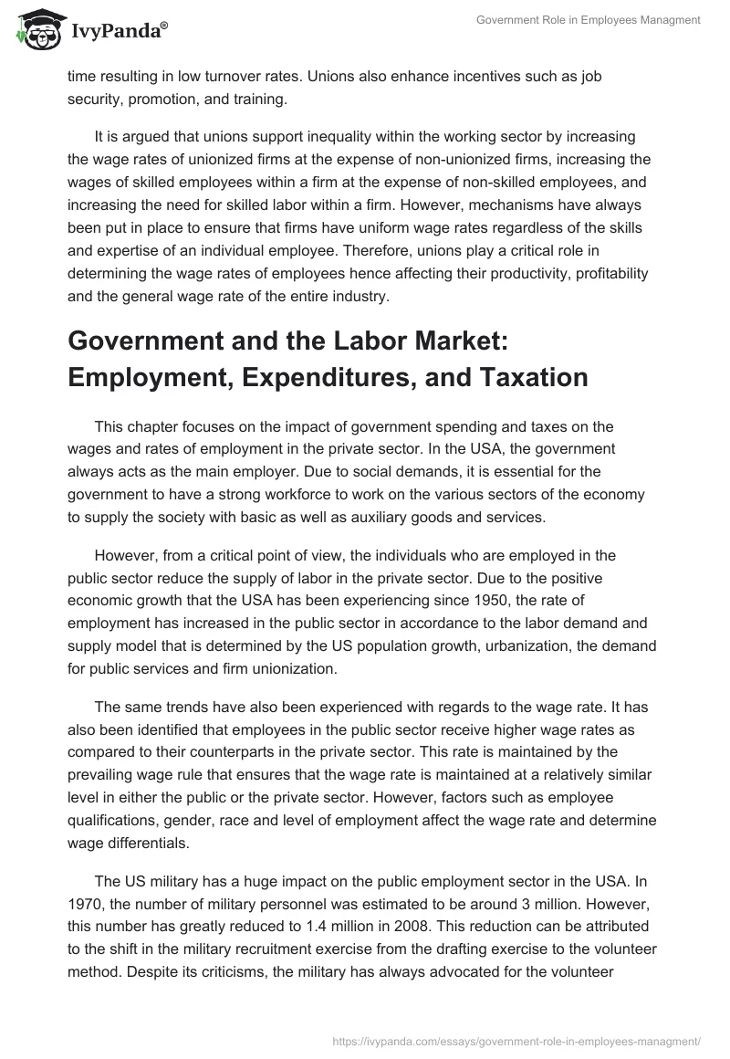 Government Role in Employees Managment. Page 4