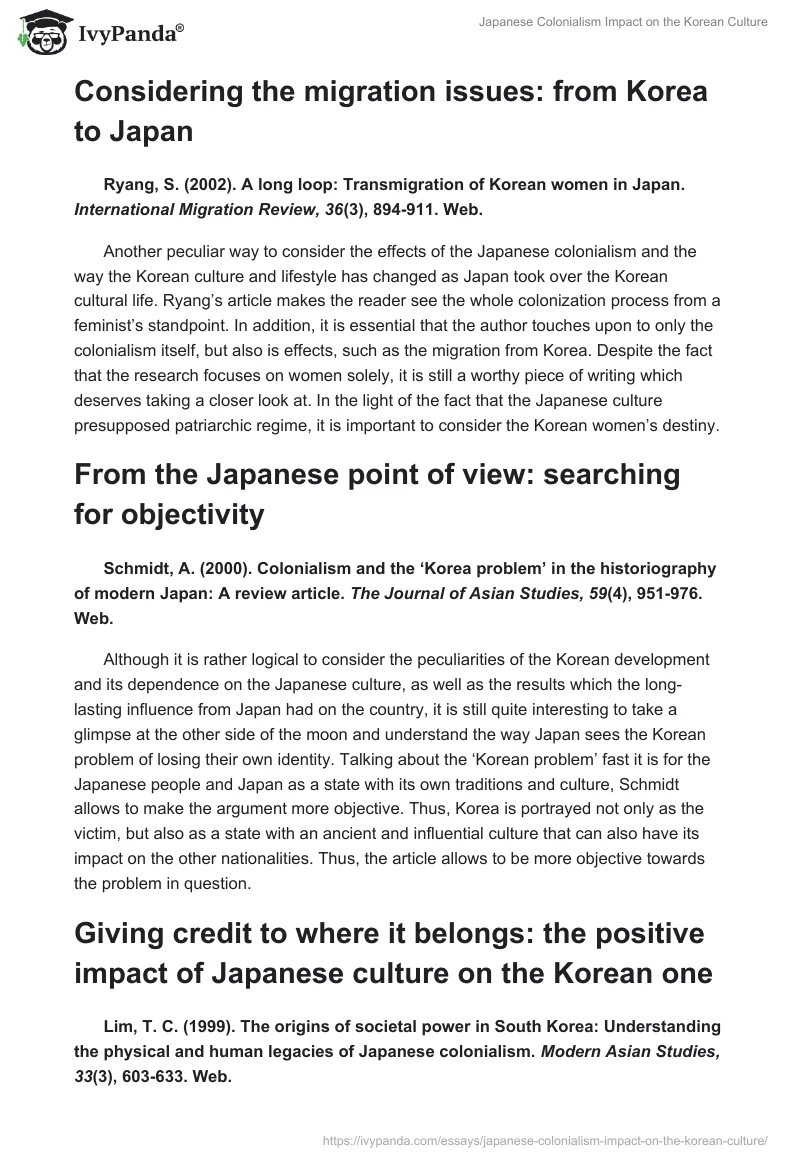 Japanese Colonialism Impact on the Korean Culture. Page 3