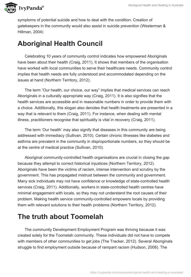 Aboriginal Health and Healing in Australia. Page 2