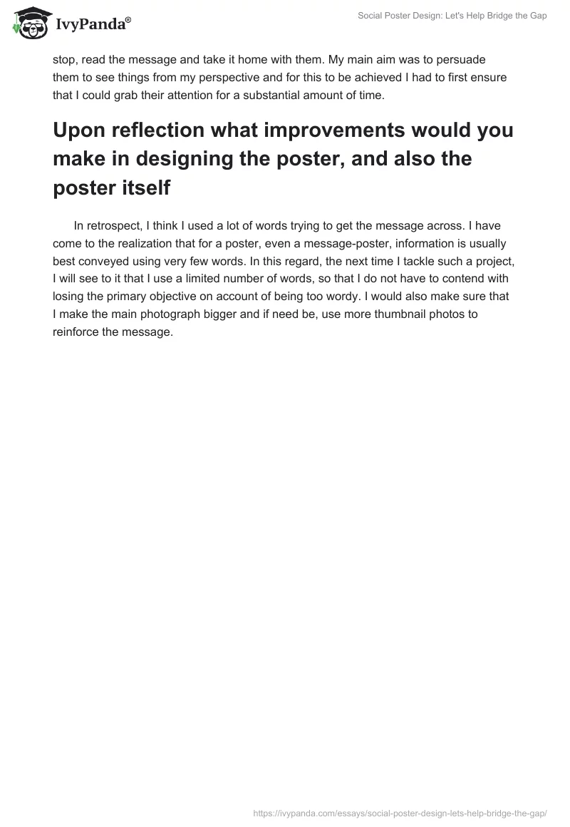 Social Poster Design: "Let's Help Bridge the Gap". Page 3