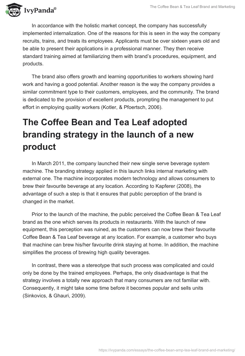 The Coffee Bean & Tea Leaf Brand and Marketing. Page 3