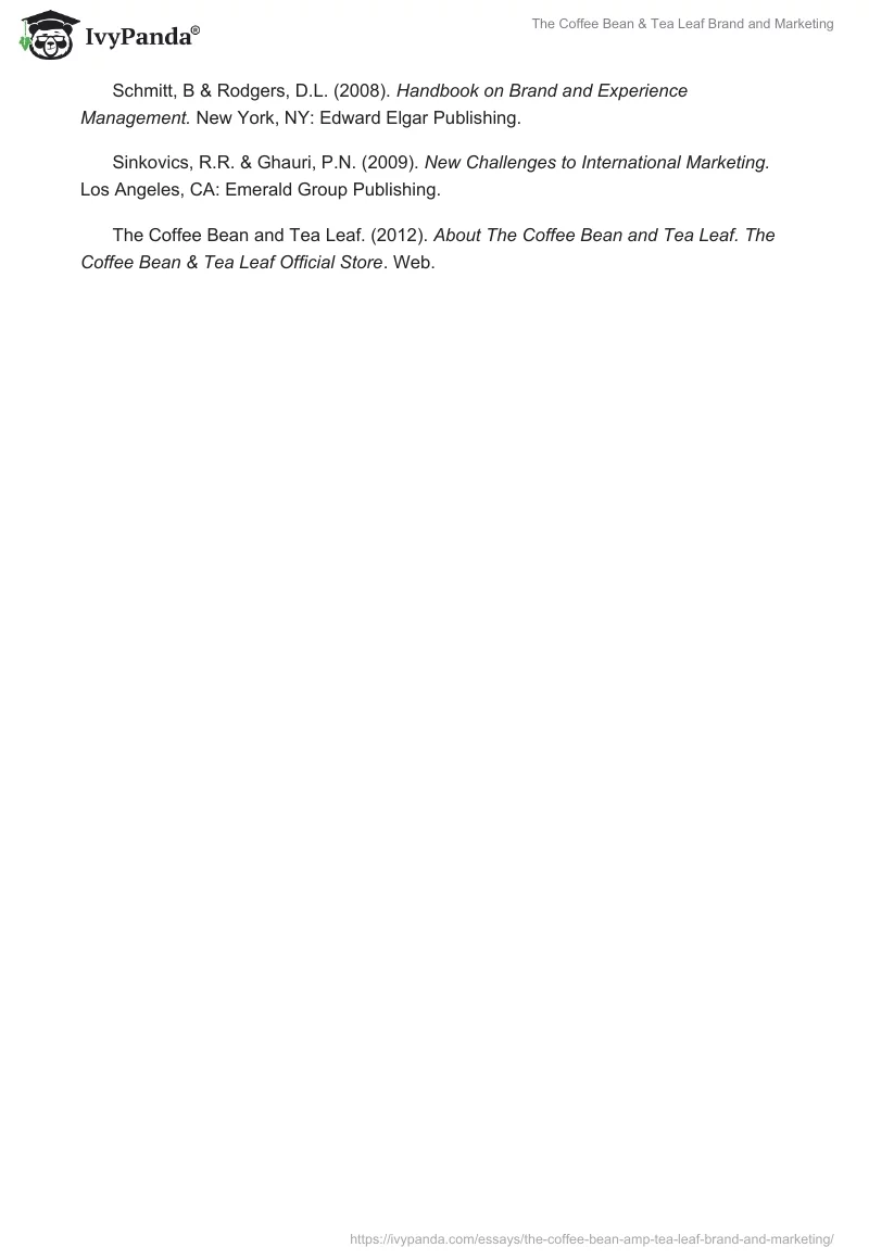 The Coffee Bean & Tea Leaf Brand and Marketing. Page 5