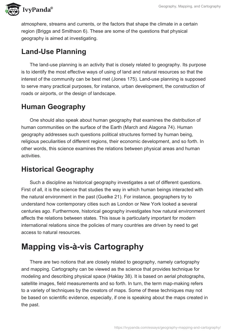Geography, Mapping, and Cartography. Page 2