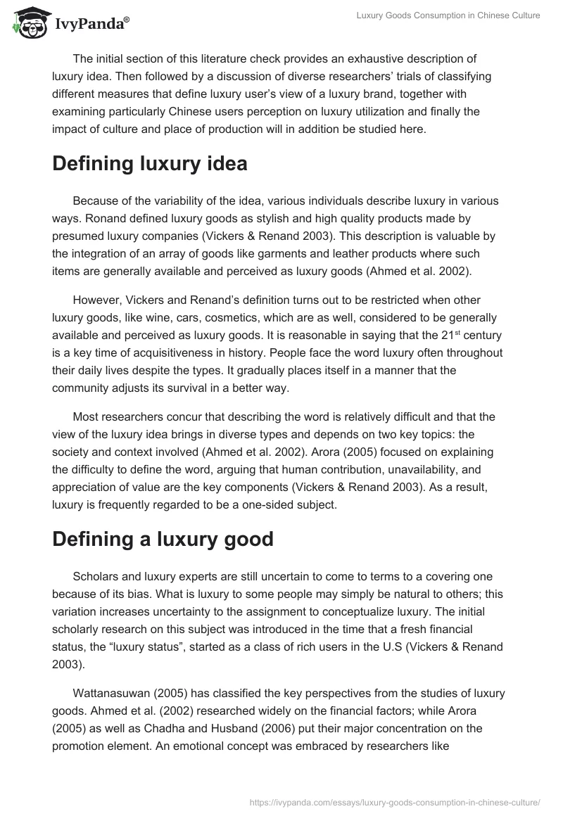 Luxury Goods Consumption in Chinese Culture. Page 2