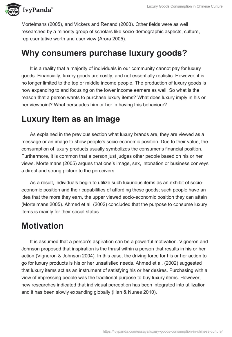 Luxury Goods Consumption in Chinese Culture. Page 3