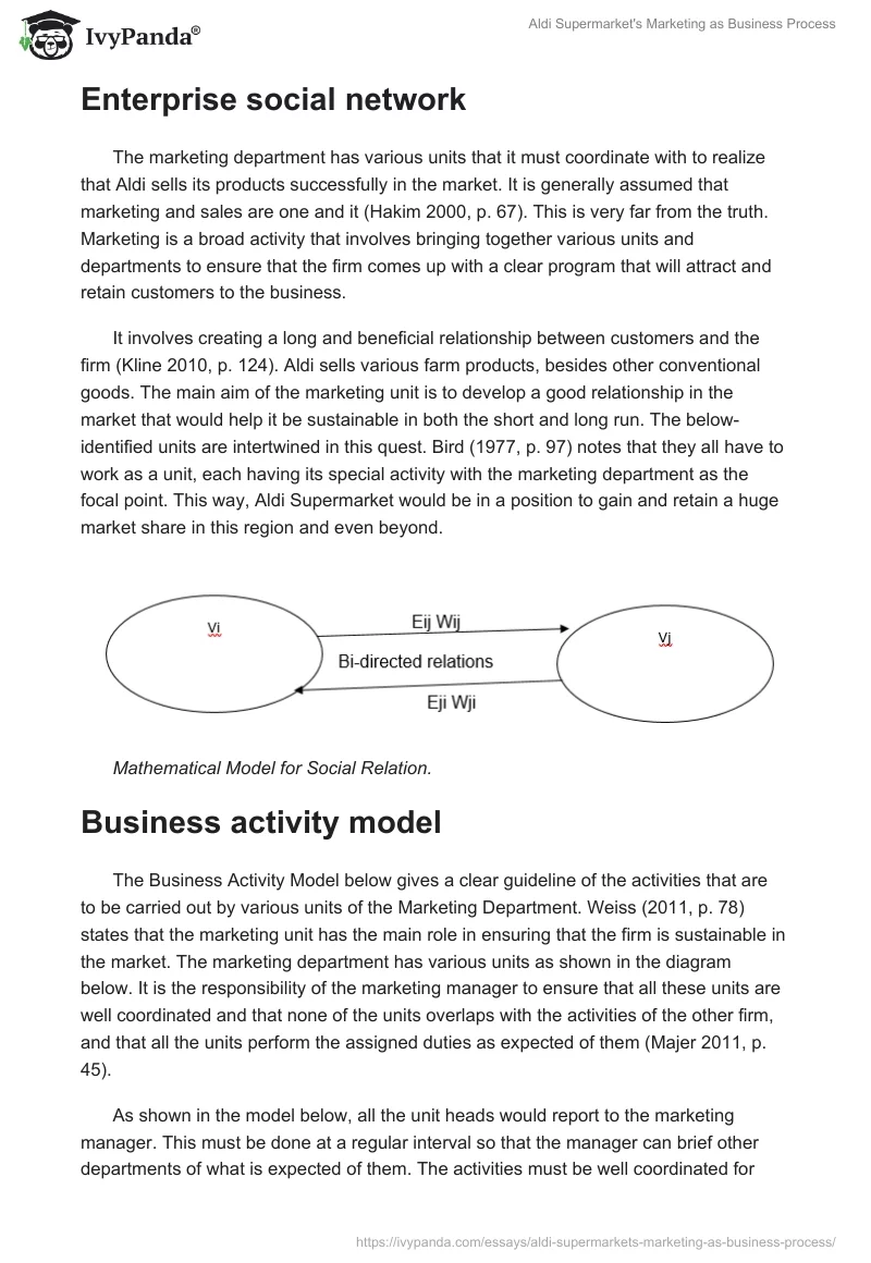 Aldi Supermarket's Marketing as Business Process. Page 2