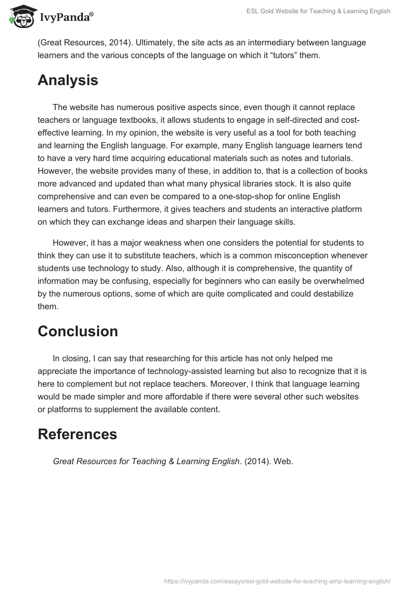 ESL Gold Website for Teaching & Learning English. Page 2