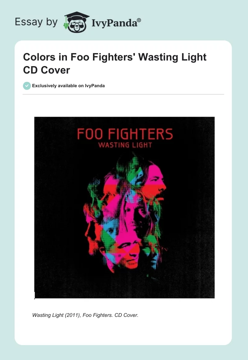 Colors in Foo Fighters' "Wasting Light" CD Cover. Page 1