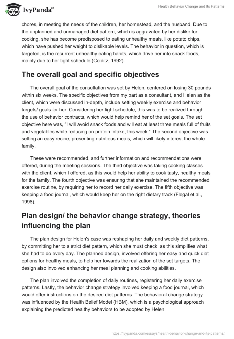 Health Behavior Change and Its Patterns. Page 2