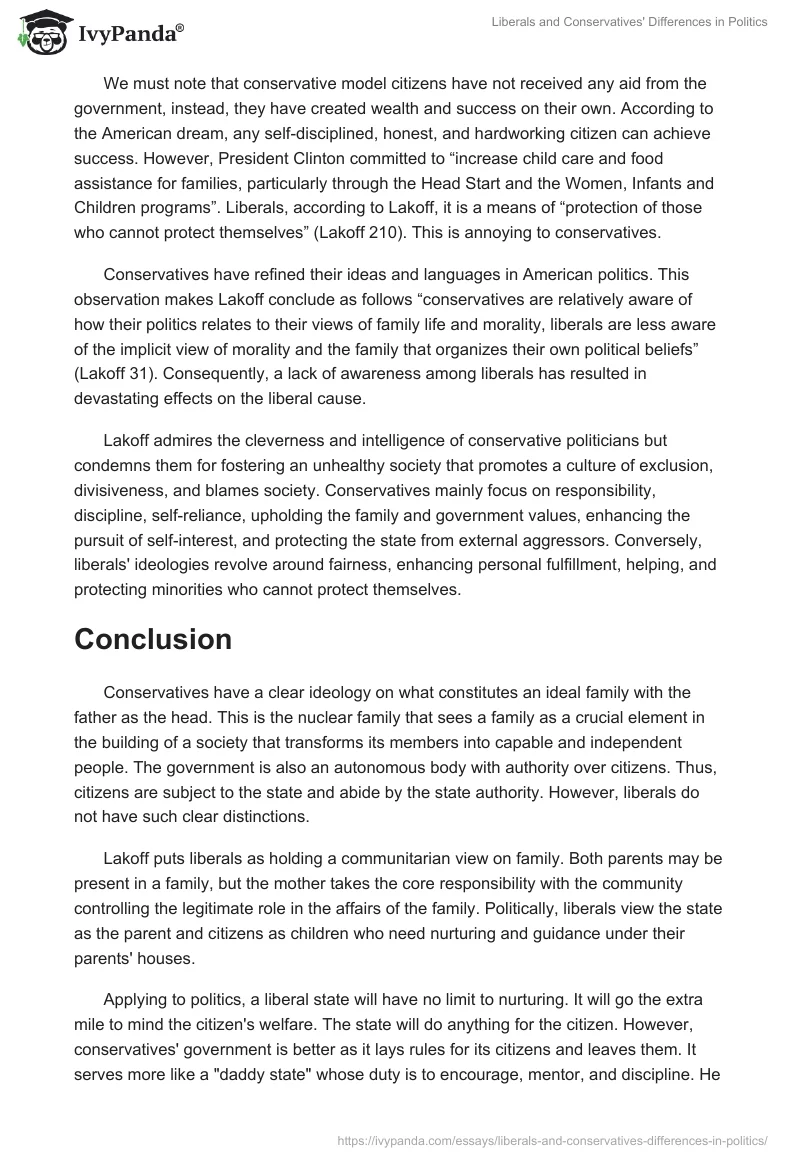 Liberals and Conservatives' Differences in Politics. Page 5