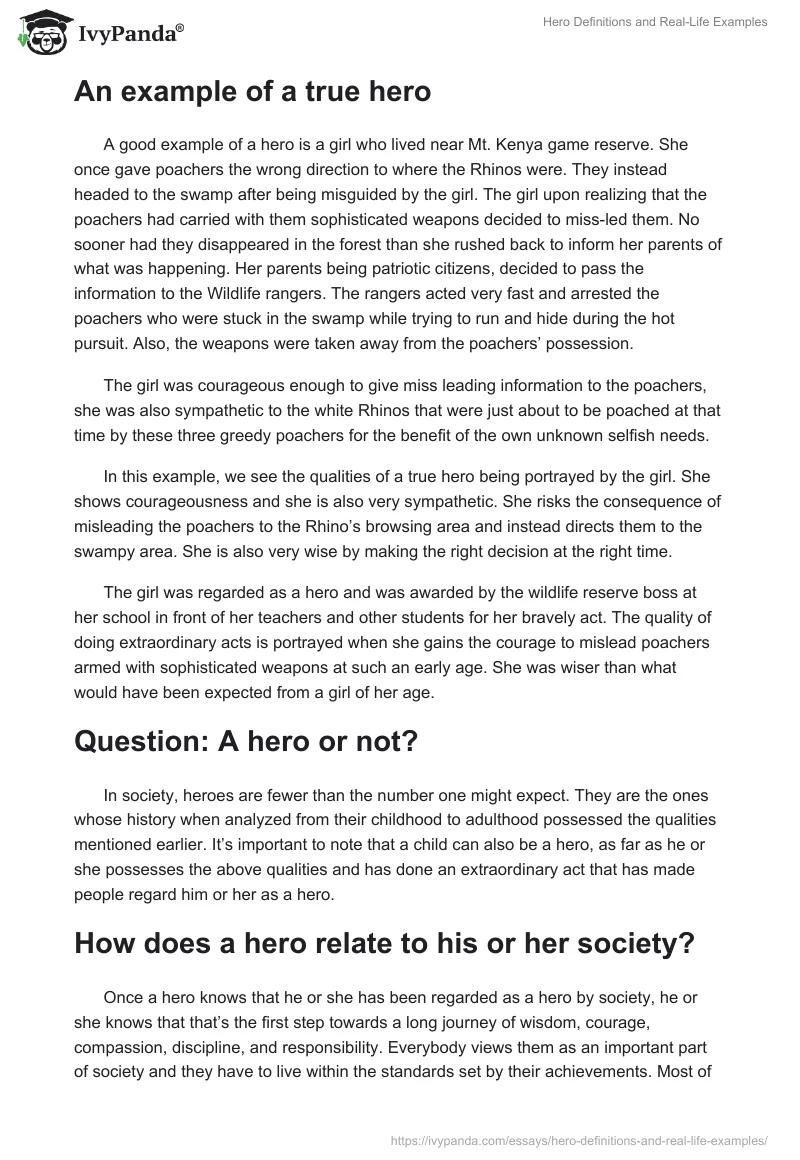 Hero Definitions and Real-Life Examples. Page 2
