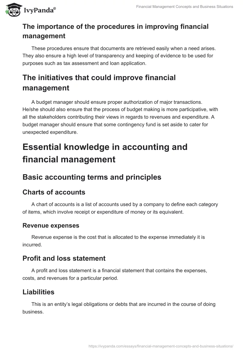 Financial Management Concepts and Business Situations. Page 4