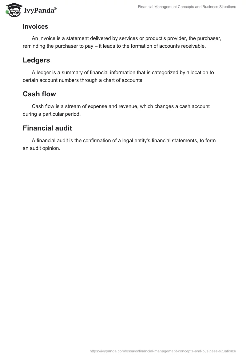 Financial Management Concepts and Business Situations. Page 5