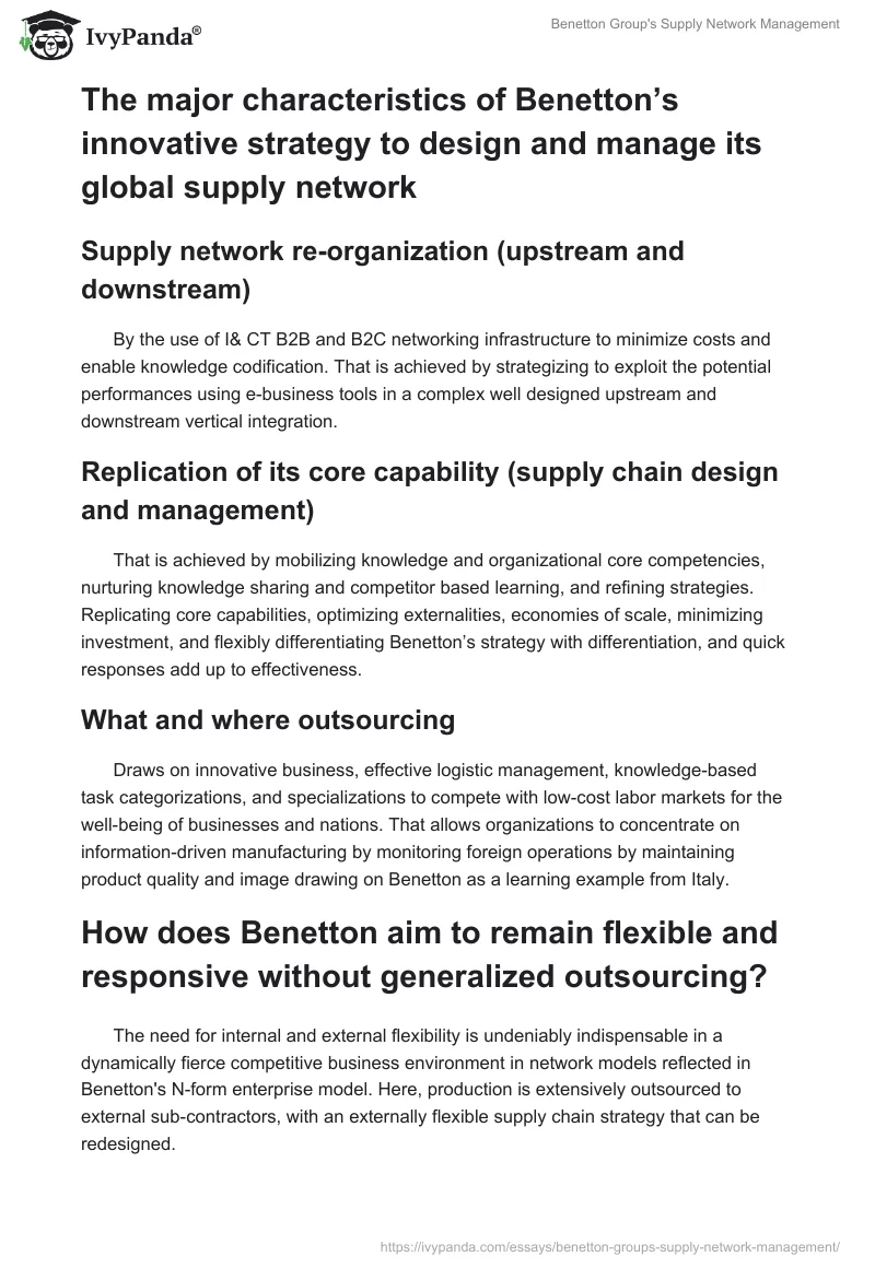 Benetton Group's Supply Network Management. Page 2