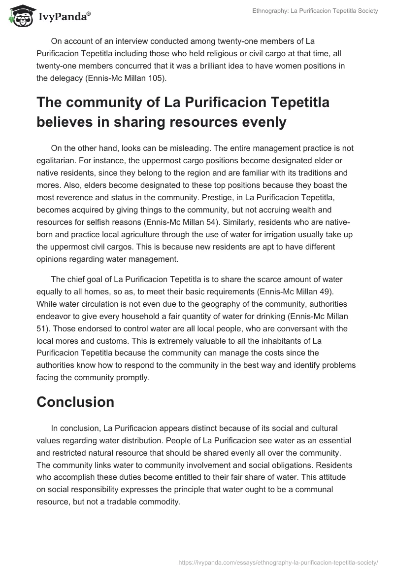 Ethnography: La Purificacion Tepetitla Society. Page 3