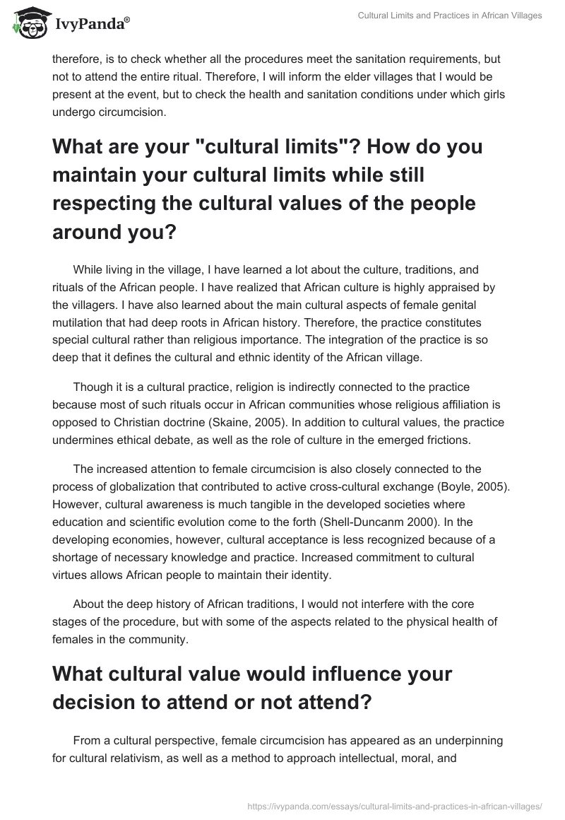 Cultural Limits and Practices in African Villages. Page 2