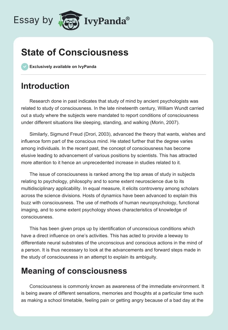 State of Consciousness. Page 1