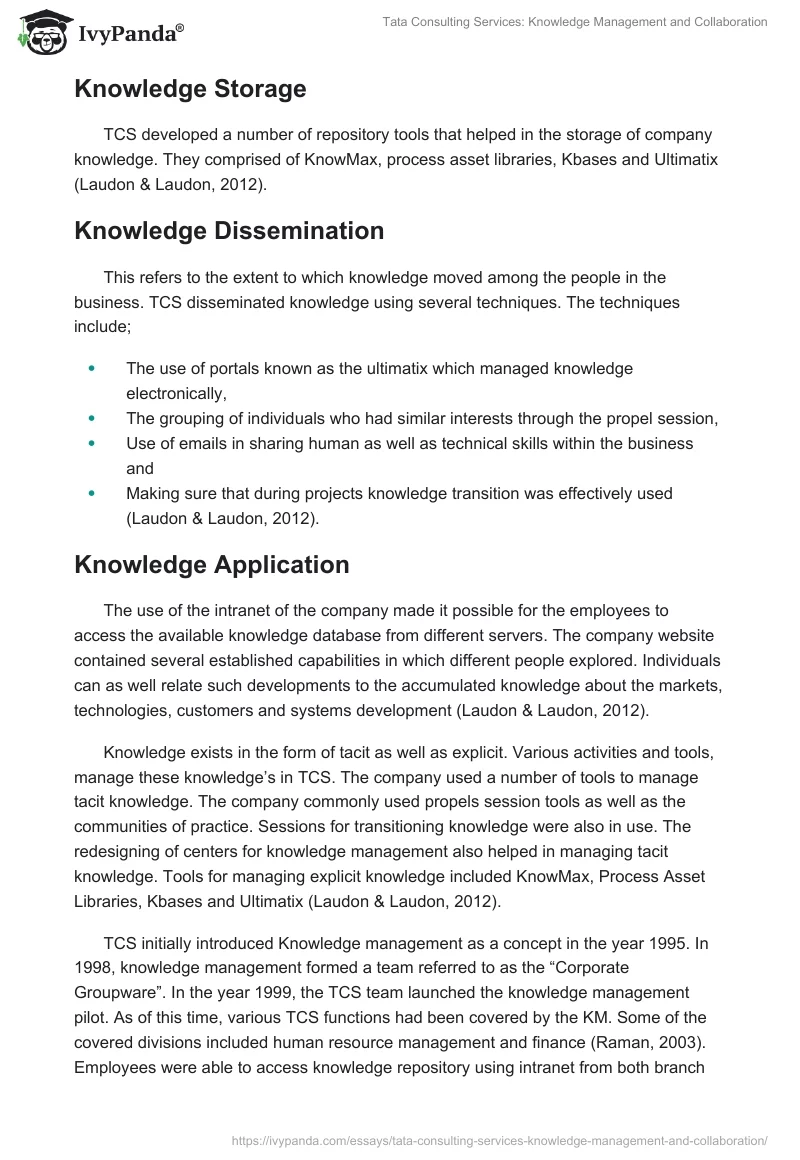 Tata Consulting Services: Knowledge Management and Collaboration. Page 2