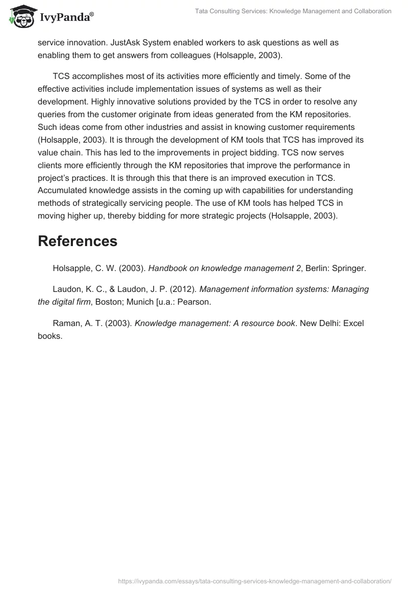 Tata Consulting Services: Knowledge Management and Collaboration. Page 4