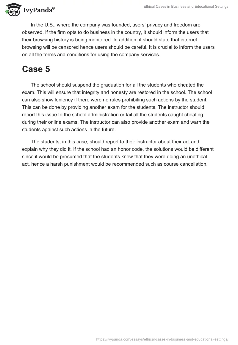 Ethical Cases in Business and Educational Settings. Page 3