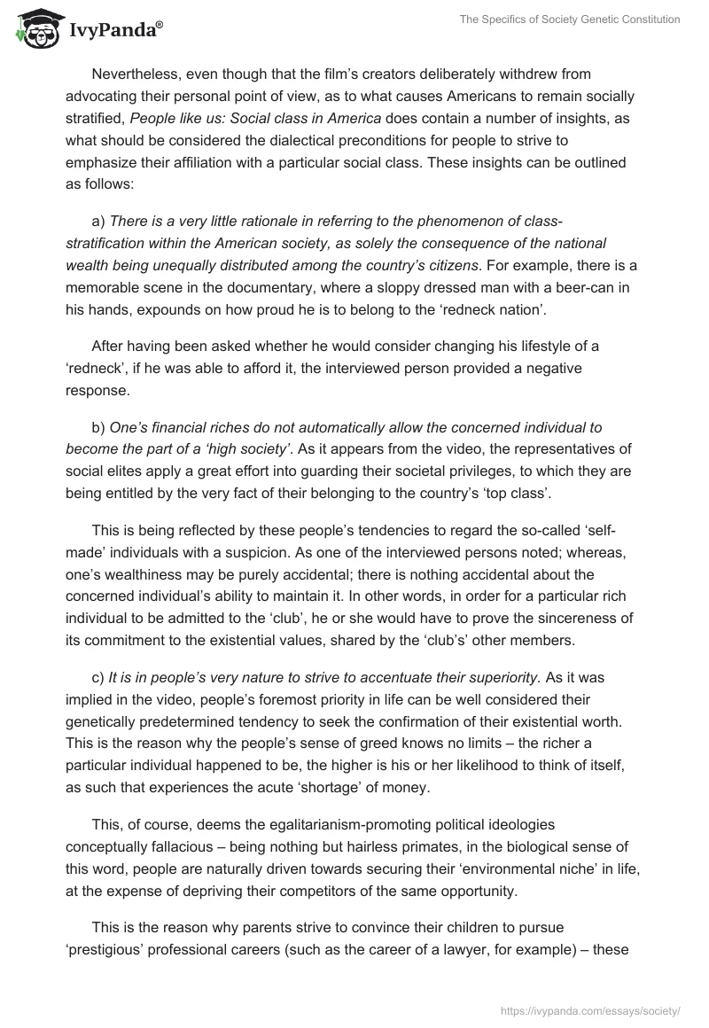 The Specifics of Society Genetic Constitution. Page 2