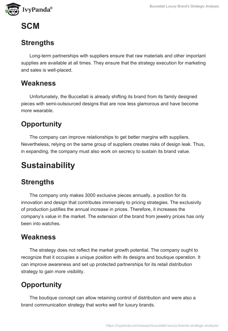 Buccellati Luxury Brand's Strategic Analysis. Page 4