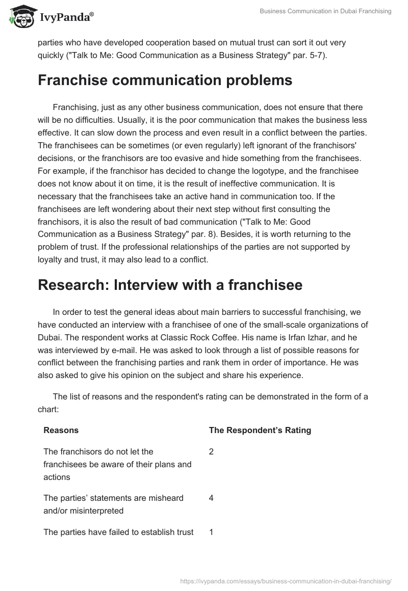Business Communication in Dubai Franchising. Page 3