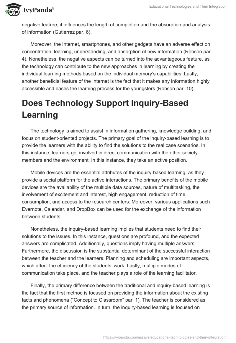 Educational Technologies and Their Integration. Page 4