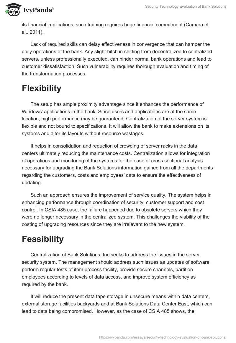 Security Technology Evaluation of Bank Solutions. Page 4