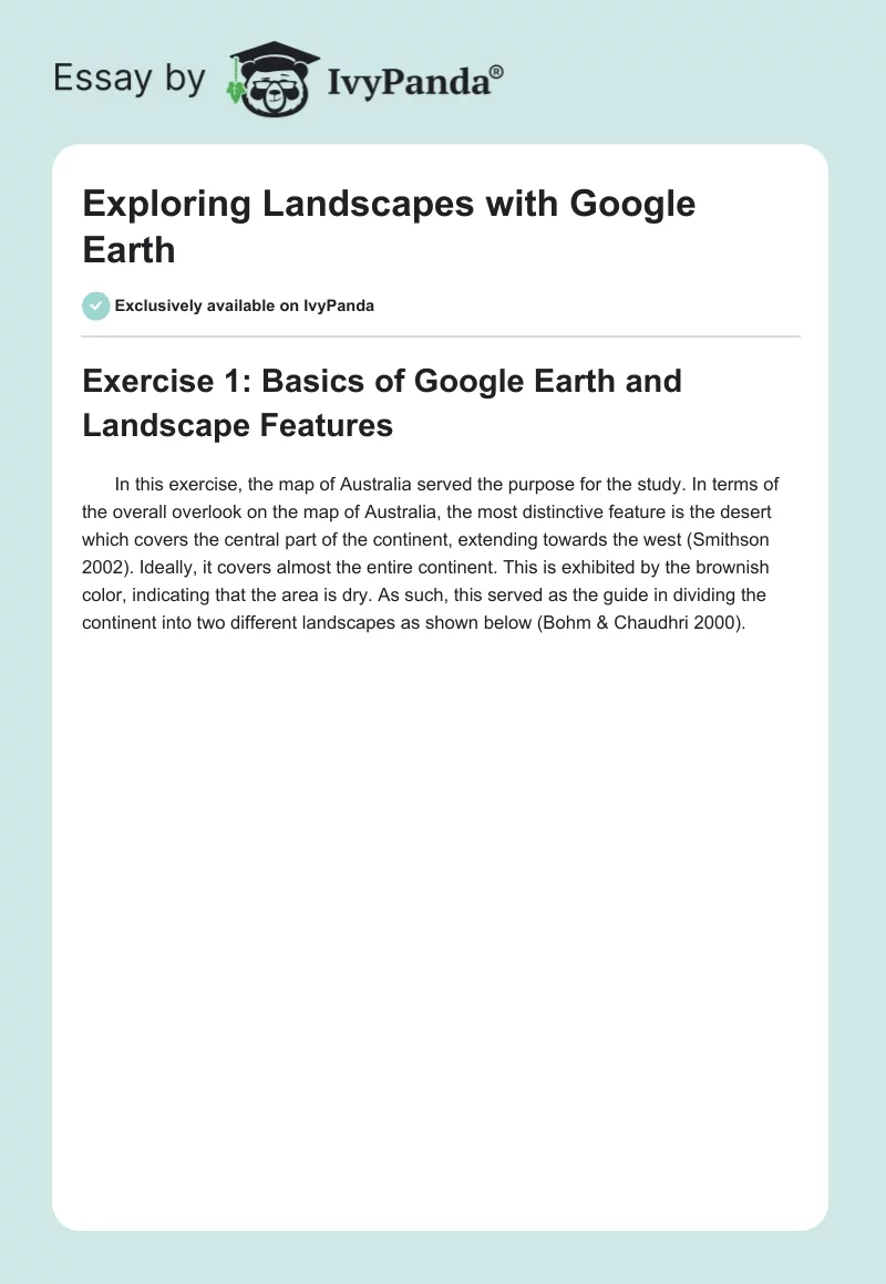 Exploring Landscapes with Google Earth. Page 1