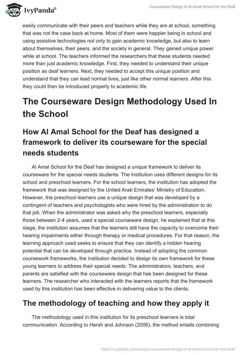 Courseware Design in Al Amal School for the Deaf. Page 4