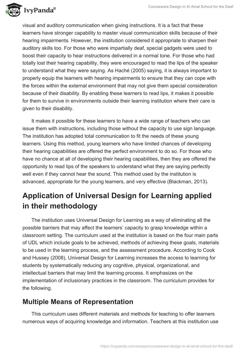 Courseware Design in Al Amal School for the Deaf. Page 5