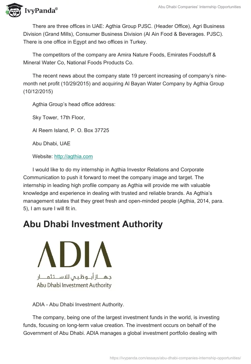 Abu Dhabi Companies' Internship Opportunities. Page 2