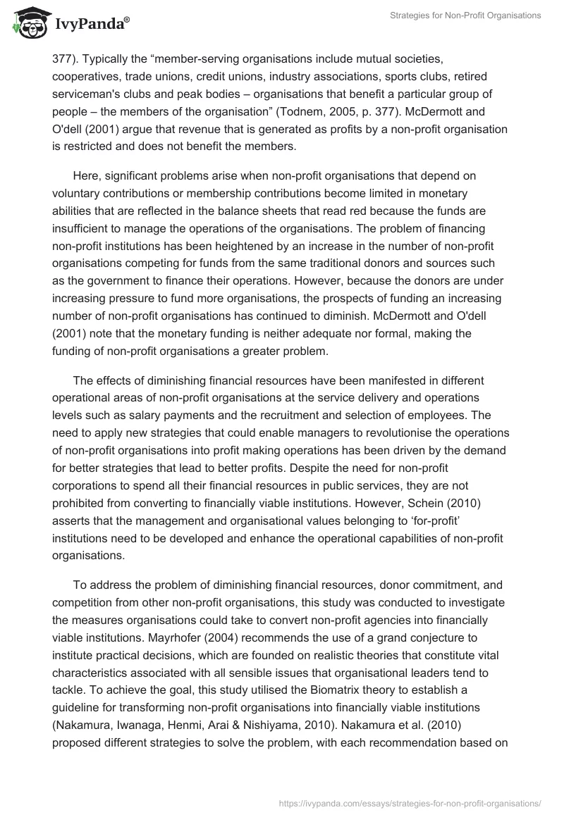 Strategies for Non-Profit Organisations. Page 2