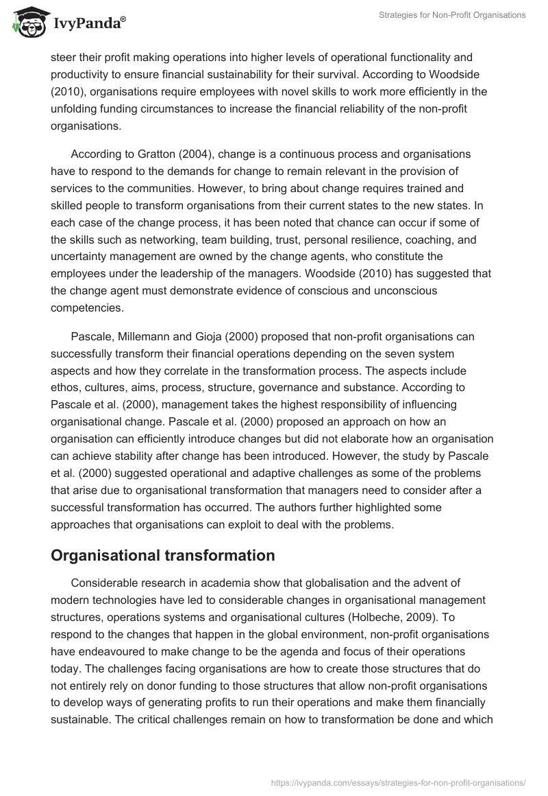 Strategies for Non-Profit Organisations. Page 4