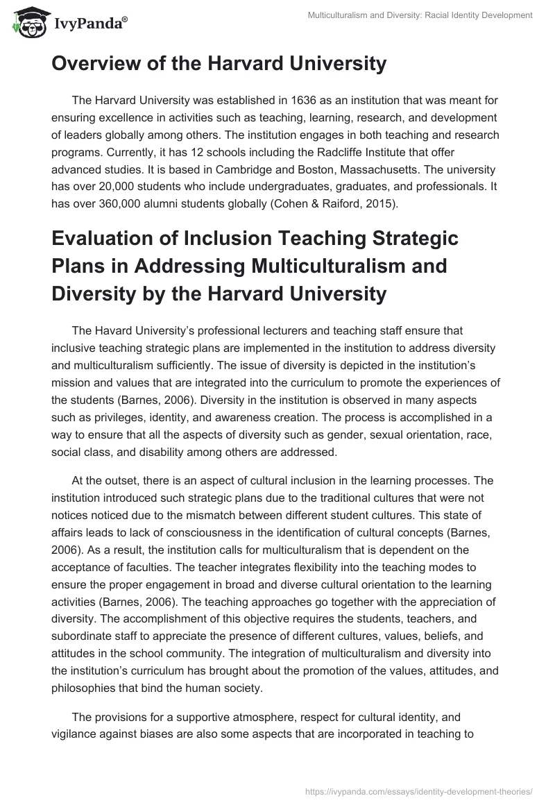 Multiculturalism and Diversity: Racial Identity Development. Page 4