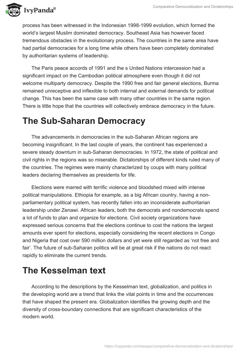 Comparative Democratization and Dictatorships. Page 2