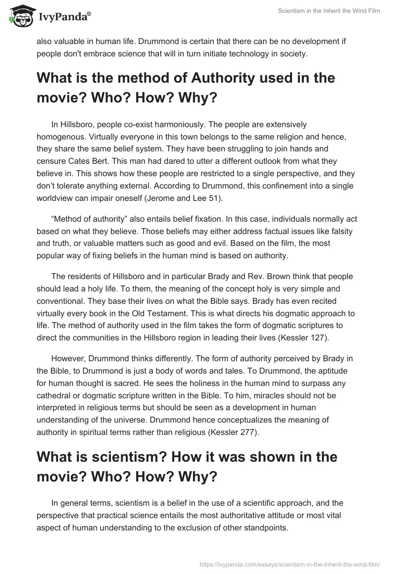 Scientism in the "Inherit the Wind" Film. Page 2