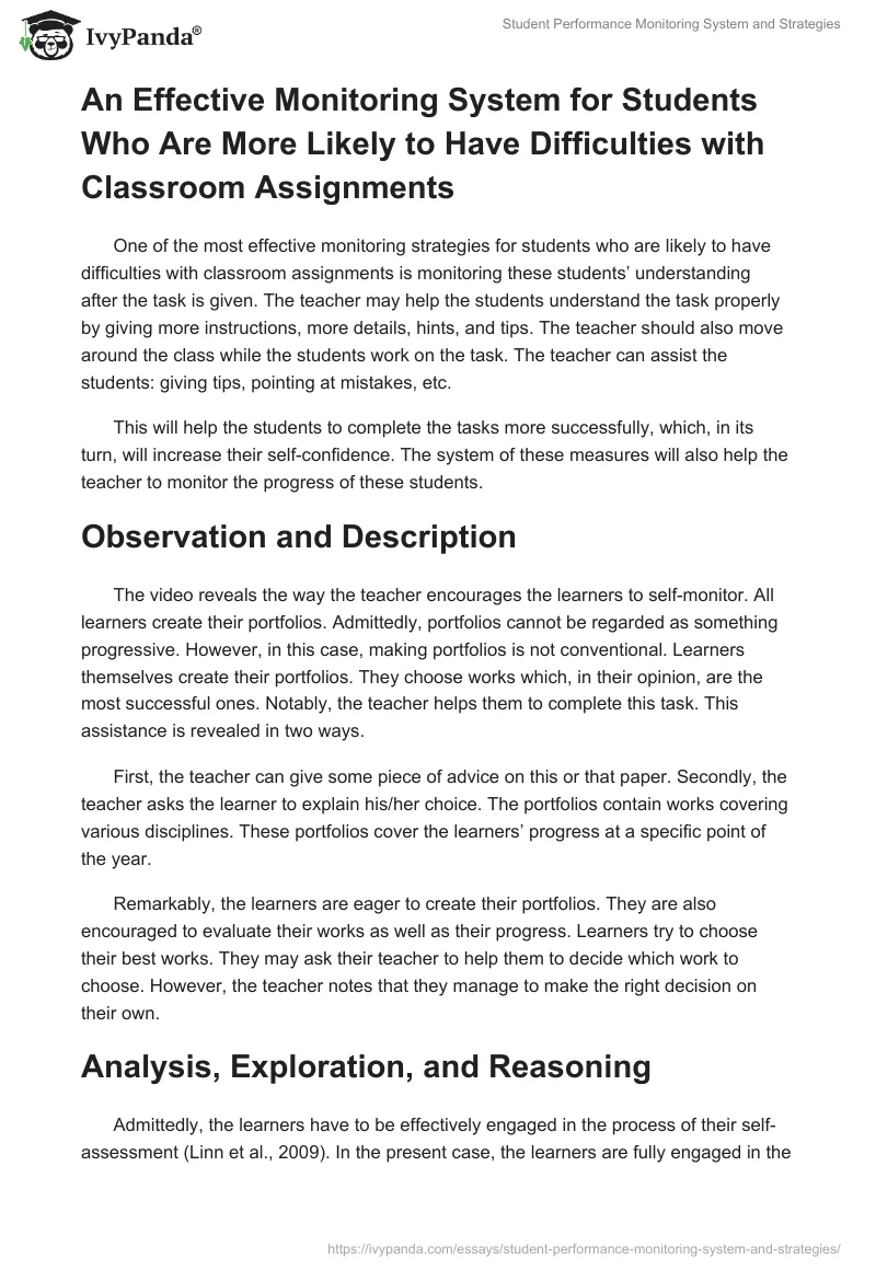 Student Performance Monitoring System and Strategies. Page 2