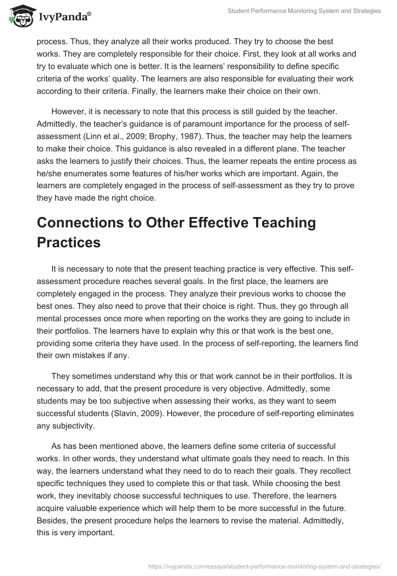 Student Performance Monitoring System and Strategies. Page 3