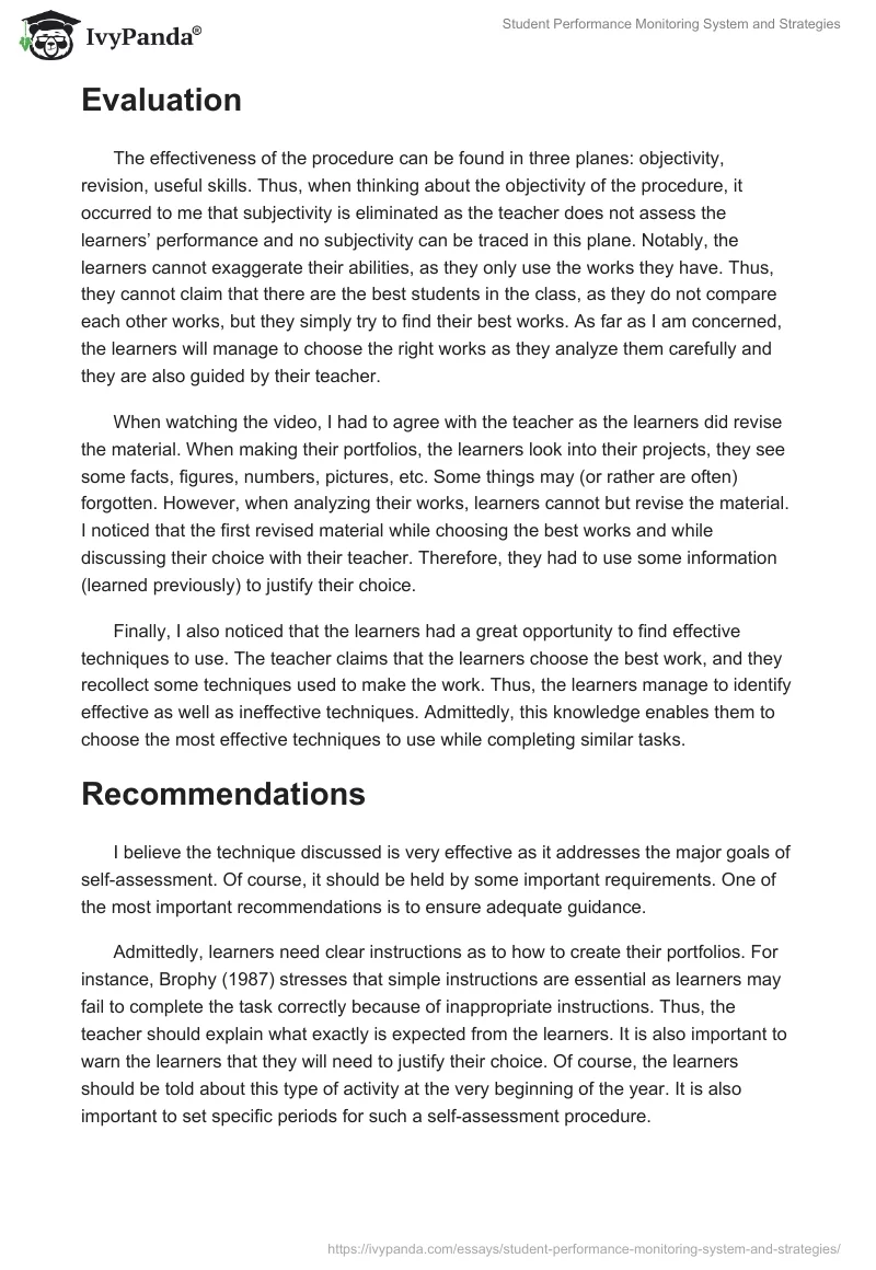 Student Performance Monitoring System and Strategies. Page 4