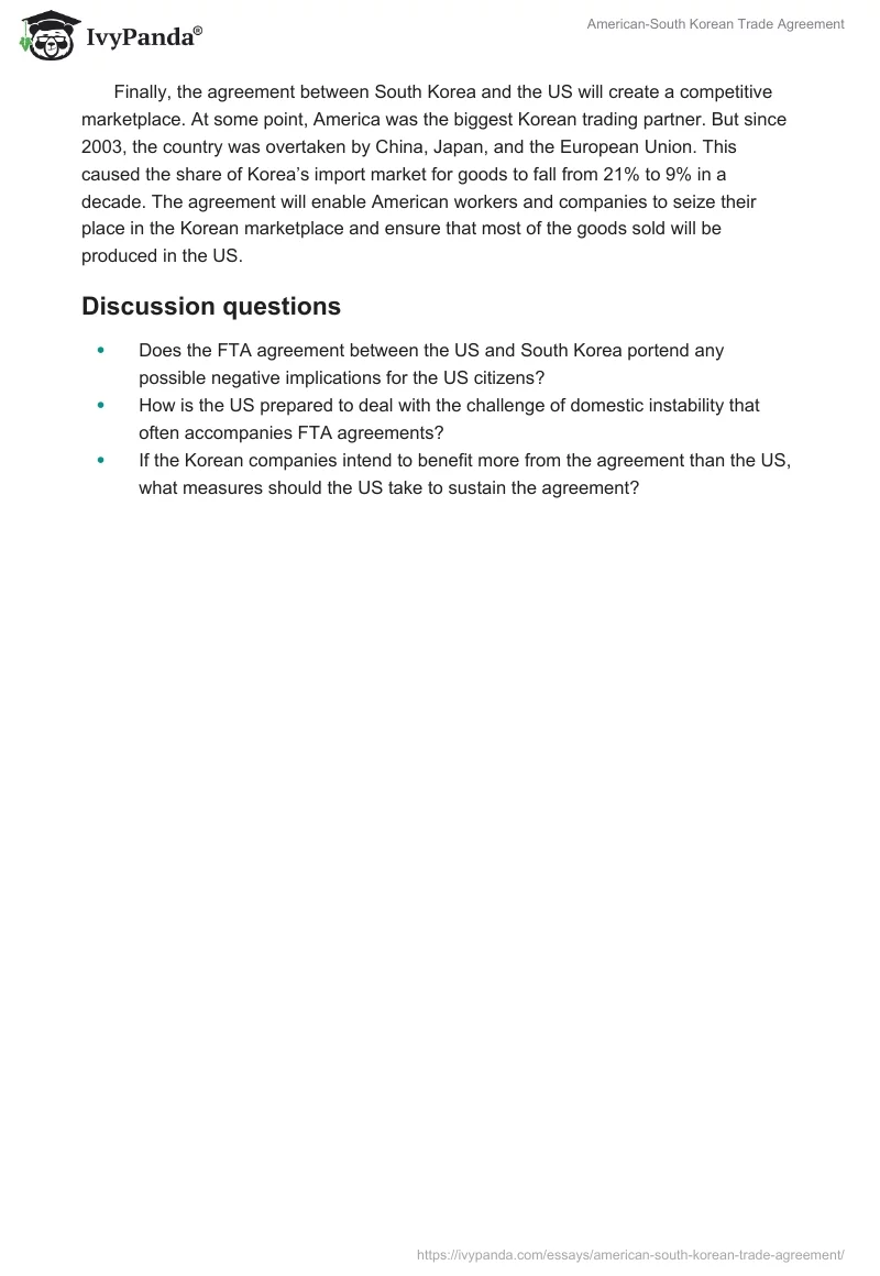 American-South Korean Trade Agreement. Page 4