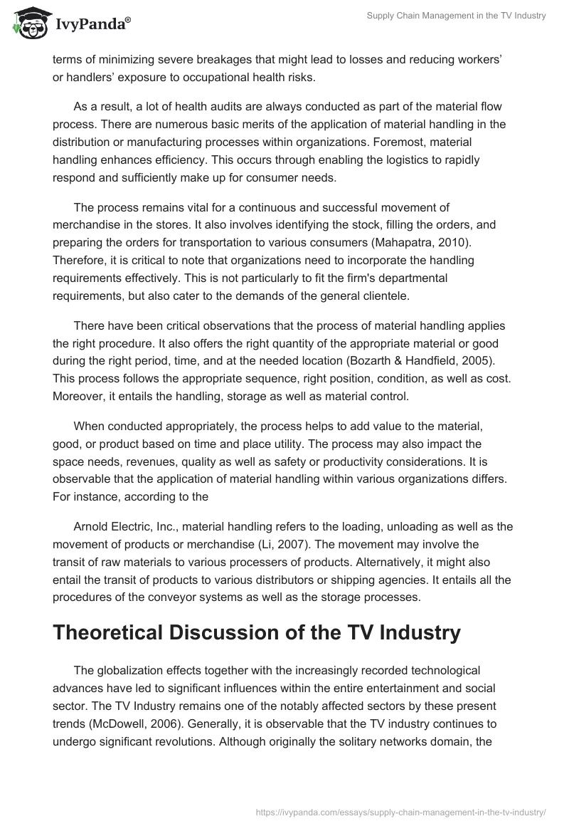 Supply Chain Management in the TV Industry. Page 3