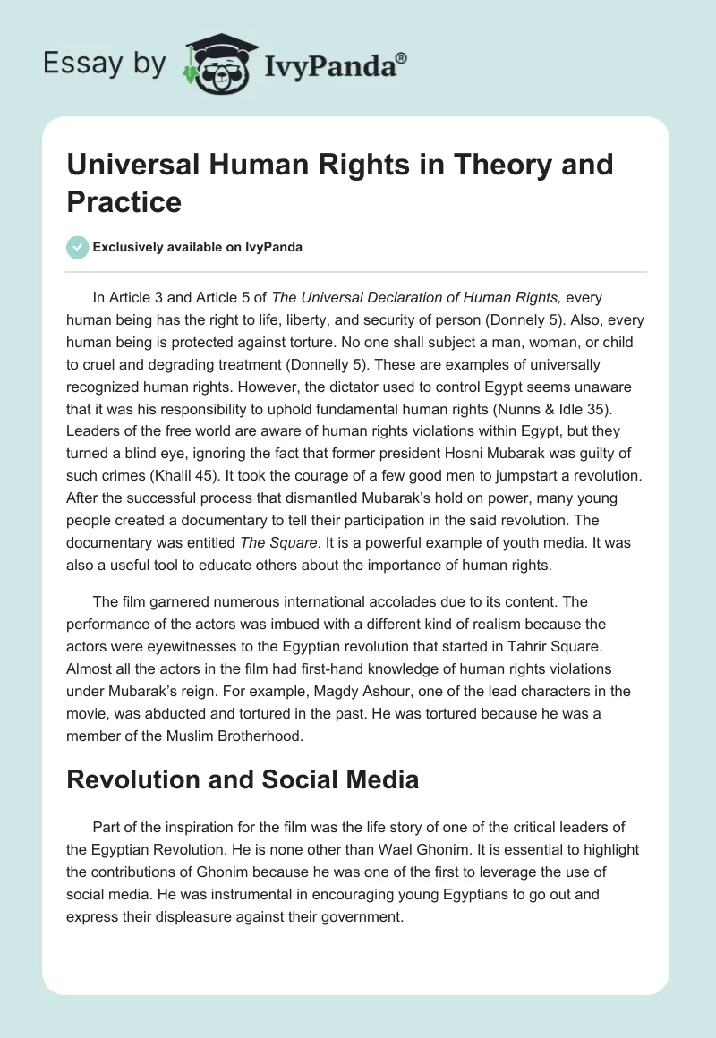 Universal Human Rights in Theory and Practice. Page 1