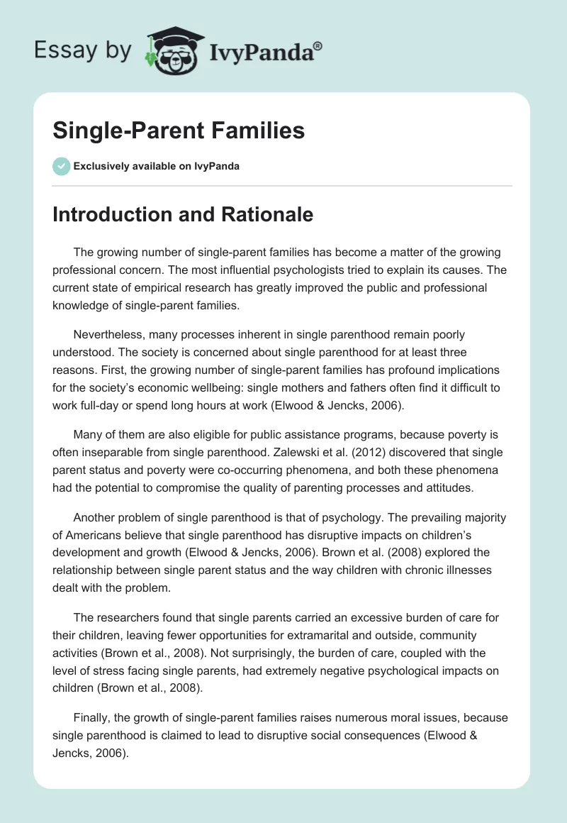 Single-Parent Families. Page 1
