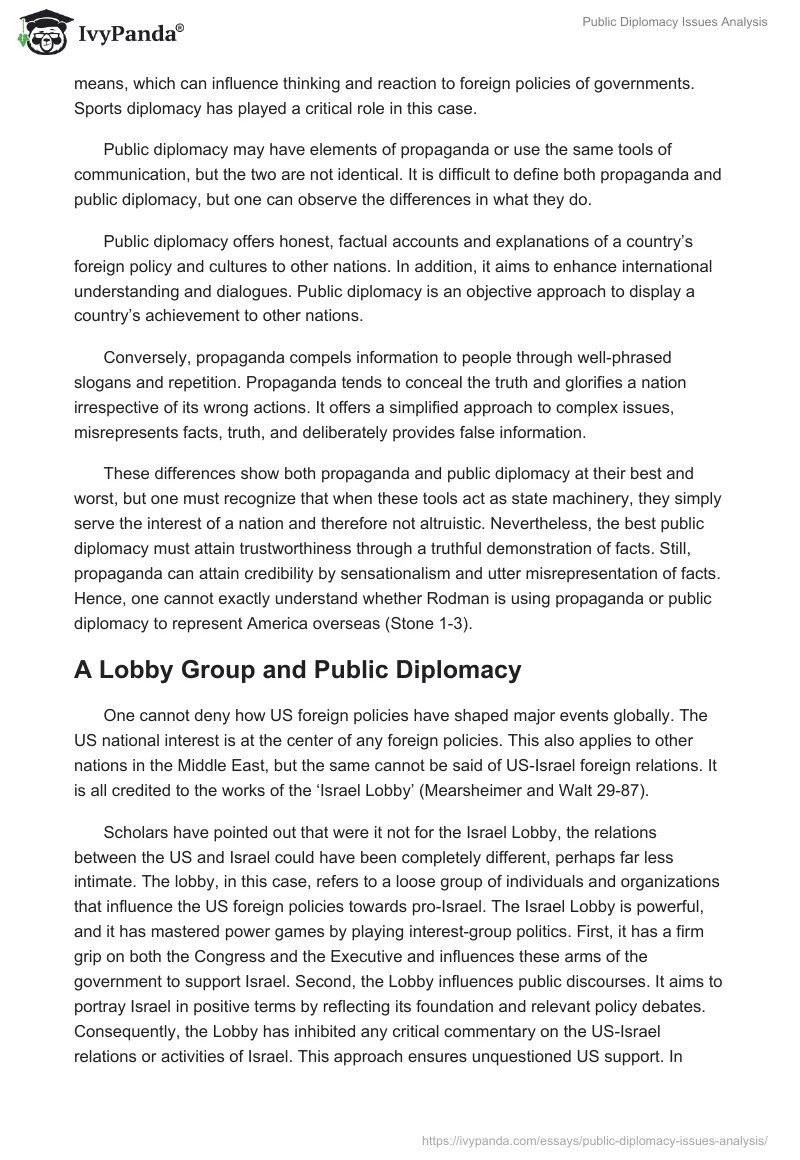 Public Diplomacy Issues Analysis. Page 3